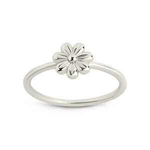 NEW Sterling Forever Rhodium Plated Flower Ring Size 6